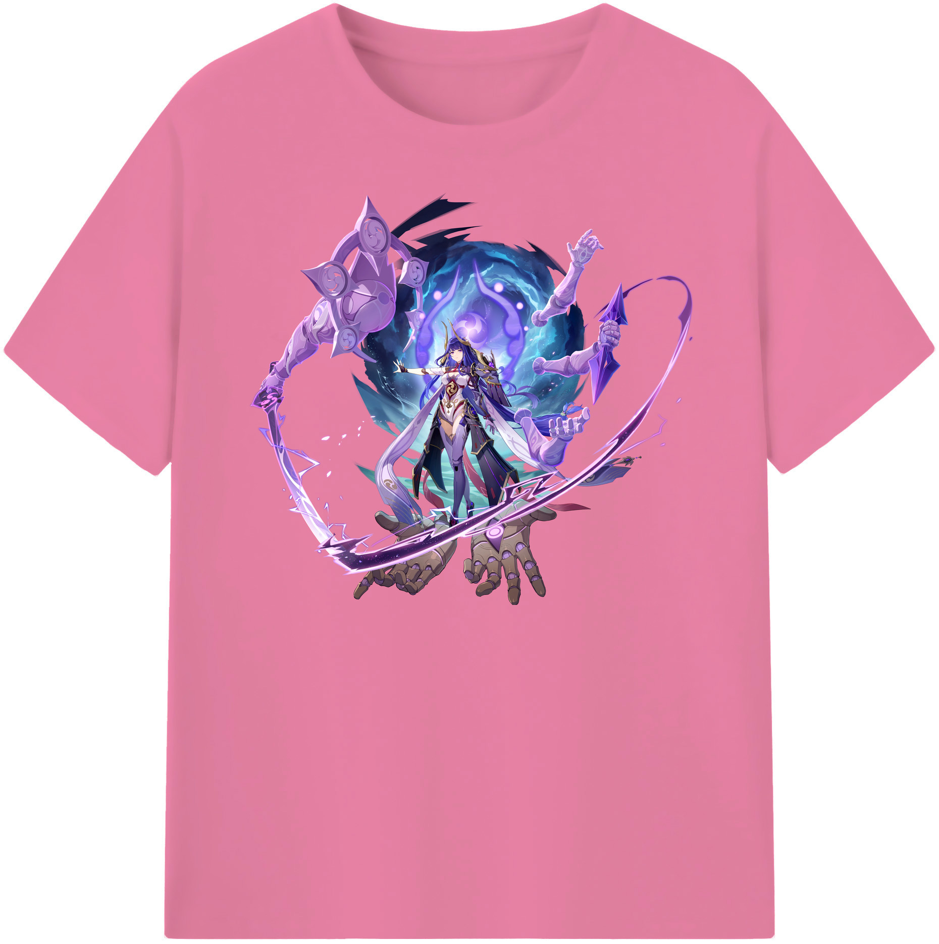 げんし神 雷電将軍 らいでんしょうぐん genshin Raiden Shogun 綿100％半袖Tシャツ（フロントプリント）